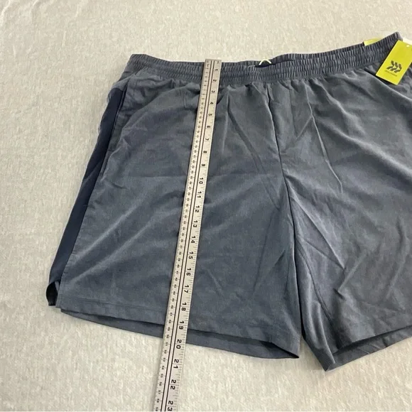 ALL IN MOTION 100% POLYESTER QUICK DRY LINED 9” MEN’S RUN SHORTS XXL BLUE GRAY - Picture 7 of 15